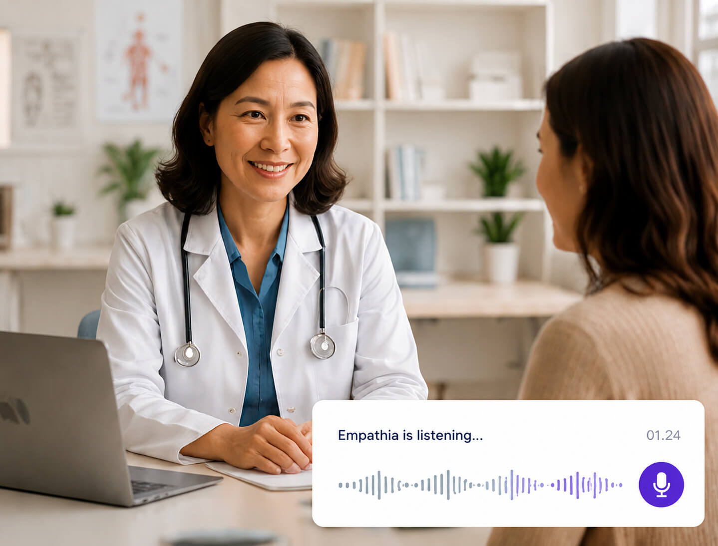 Family physician documenting a patient visit