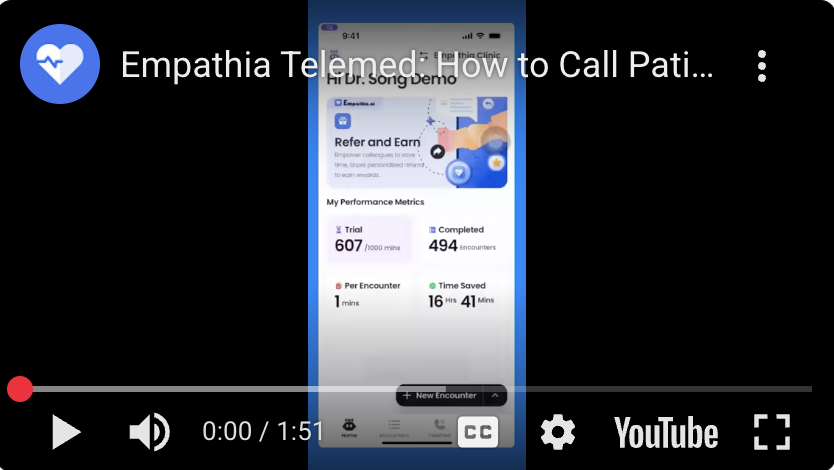 Built-In Telemed on Empathia App